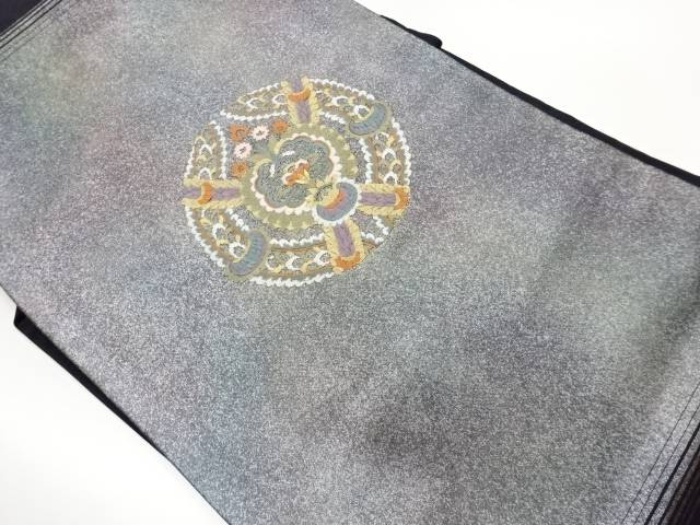 鏡裏に抽象花唐草模様刺繍名古屋帯【中古】【着】【名古屋帯】｜Kimono-Shinei　２号店