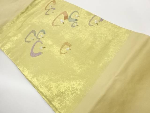 引箔小花模様刺繍名古屋帯【中古】【着】【名古屋帯】