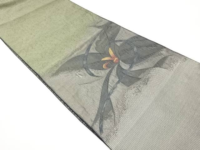 抽象花葉模様織出し名古屋帯【中古】【着】【名古屋帯】｜Kimono-Shinei　２号店