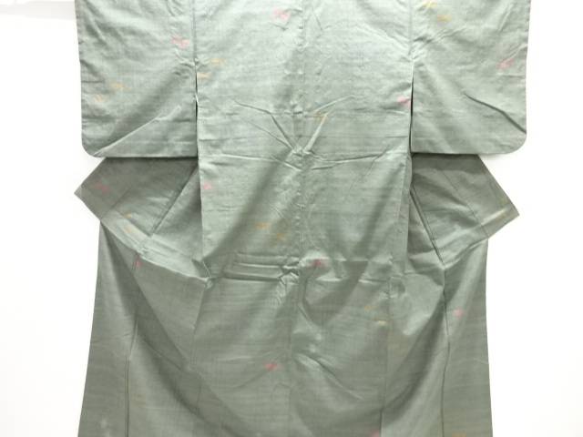 絣柄織り出し手織り紬着物【中古】【着】【紬・お召し】