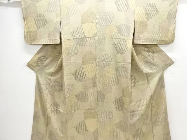 石畳に花古典柄模様小紋着物【中古】【着】【小紋】