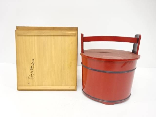 楽天市場】（四月◇特売品）輪島塗 巧菁作 朱 銀箍 真手桶水指 江岑好