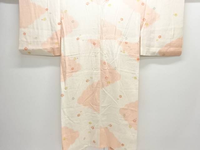 雲に梅模様単衣長襦袢【中古】【着】【長襦袢】