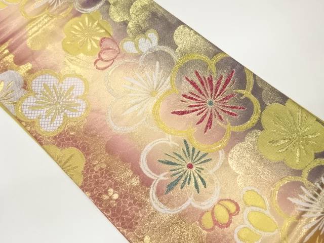 梅尽くし模様織出し袋帯【中古】【着】【袋帯】