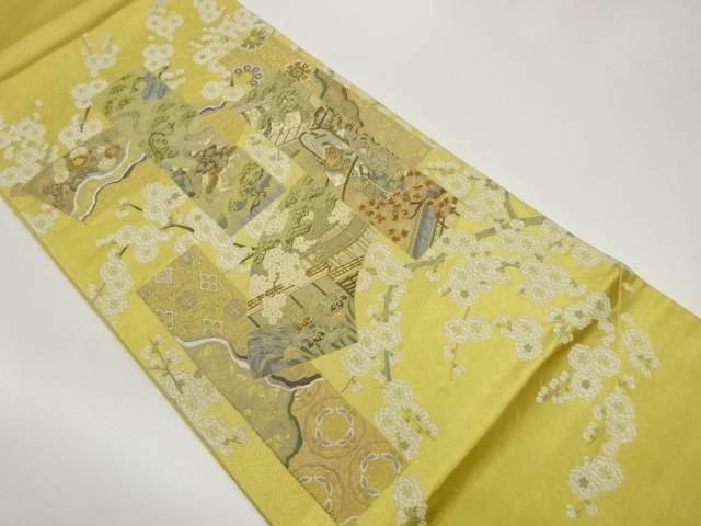 地紙・短冊に時代祭模様織出し袋帯【中古】【着】【袋帯】