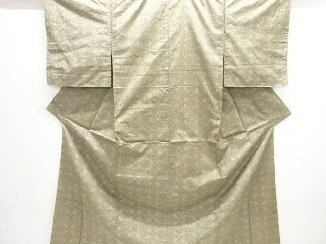 華紋模様織り出し西陣お召着物【中古】【着】【紬・お召し】