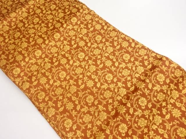 花唐草尽くし模様織出し名古屋帯【中古】【着】【名古屋帯】