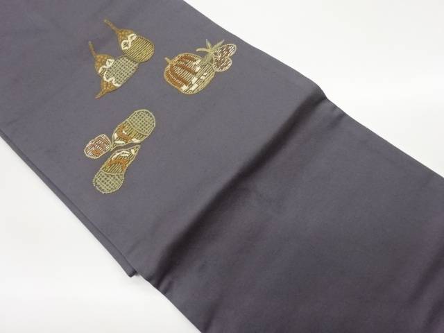 相良刺繍金糸野菜模様名古屋帯【中古】【着】【名古屋帯】｜Kimono-Shinei　２号店