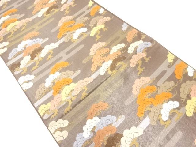 ヱ霞に松模様織出し袋帯【中古】【着】【袋帯】