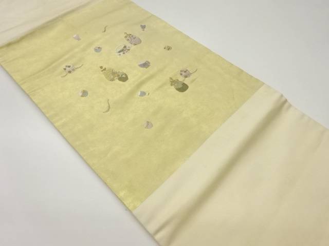 引箔茶道具模様刺繍名古屋帯【中古】【着】【名古屋帯】 10,656円