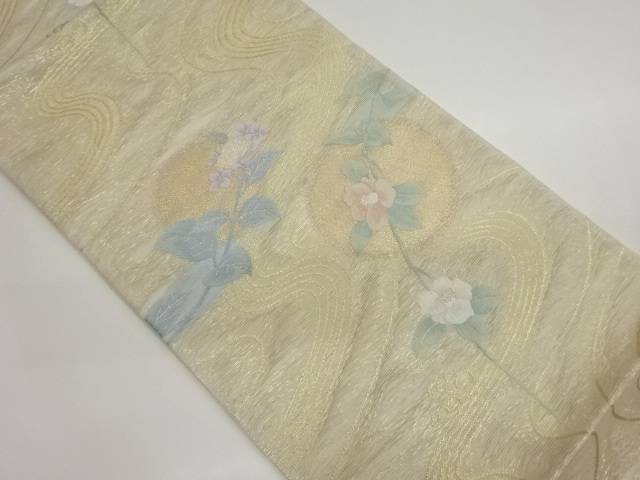 紗 流水に丸・花葉模様織出し袋帯【中古】【着】【袋帯】 17,228円