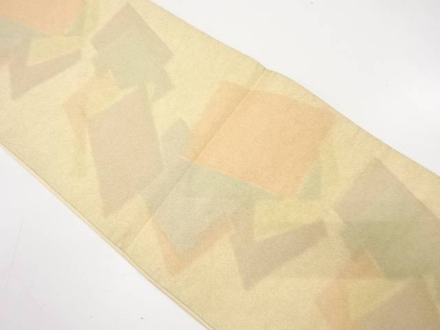 綴れ　重ね色紙模様織り出し　全通袋帯【中古】【着】【袋帯】
