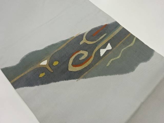 横縞に幾何学模様織出し名古屋帯【中古】【着】【名古屋帯】｜Kimono-Shinei　２号店 9,324円