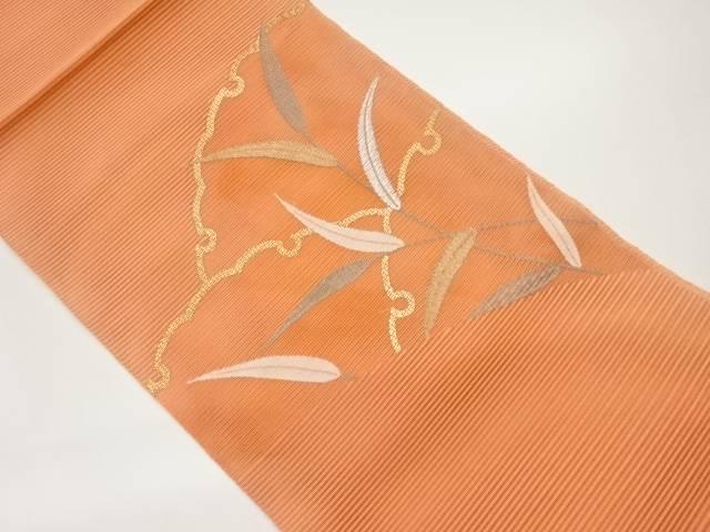 絽綴れ紙布草葉模様織出し名古屋帯【中古】【着】【名古屋帯】｜Kimono-Shinei　２号店