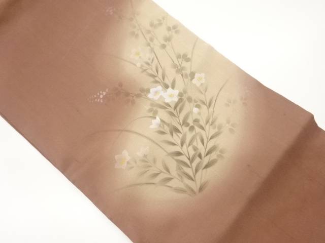 紗紬桔梗模様織出し名古屋帯【中古】【着】【名古屋帯】|Kimono-Shinei 2号店