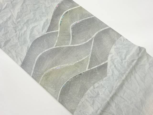螺鈿波模様織出し袋帯【中古】【着】【袋帯】