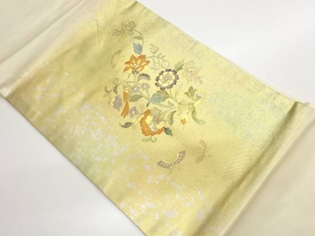 金彩螺鈿花唐草に蝶・鳥模様名古屋帯【中古】【着】【名古屋帯】｜Kimono-Shinei　２号店