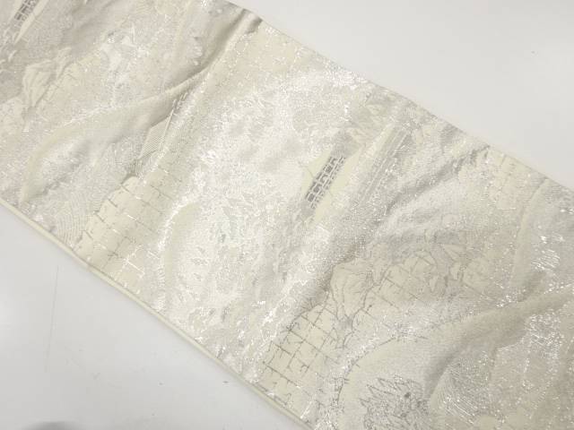 京風景模様織り出し　袋帯【中古】【着】【袋帯】