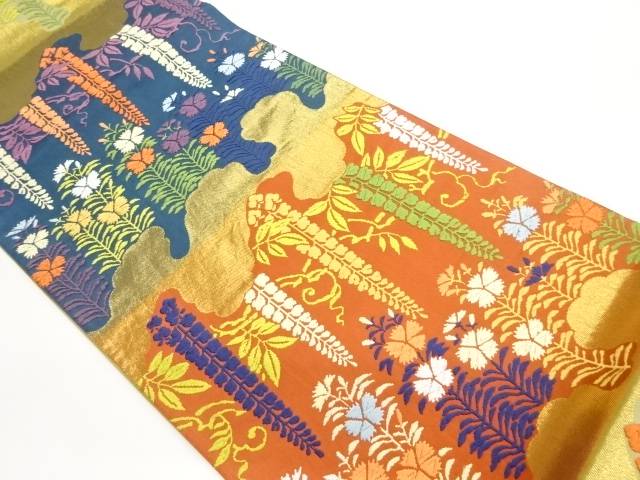 唐織雲に草花模様織出し袋帯【中古】【着】【袋帯】 15,194円