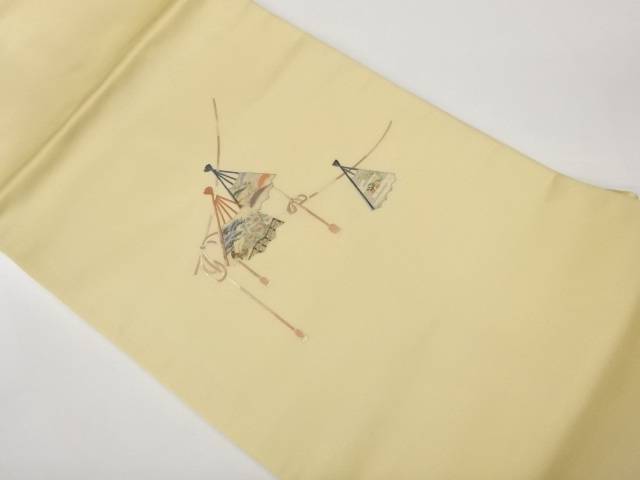 扇に鴛鴦・松菊模様刺繍名古屋帯【中古】【着】【名古屋帯】 14,980円