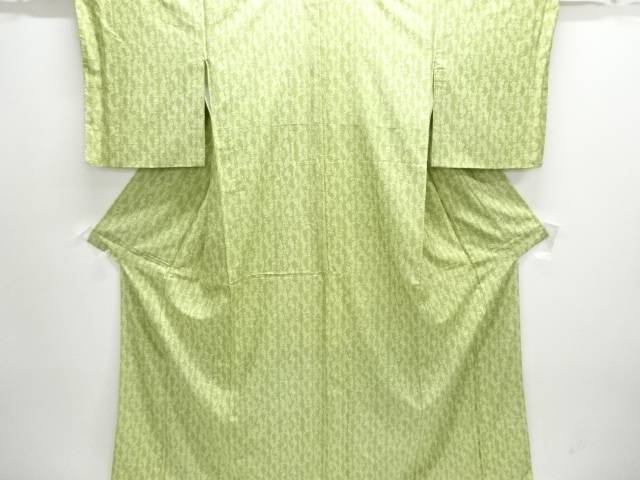 菊模様手織り紬着物【中古】【着】【紬・お召し】