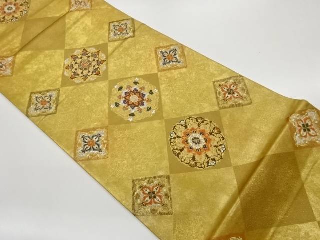 色紙に華文模様織出し袋帯【中古】【着】【袋帯】