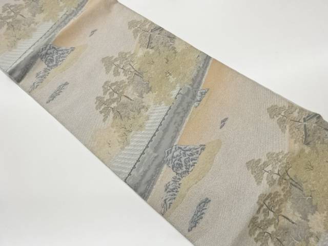 萬葉製　枯山水模様織出し全通袋帯【中古】【着】【袋帯】