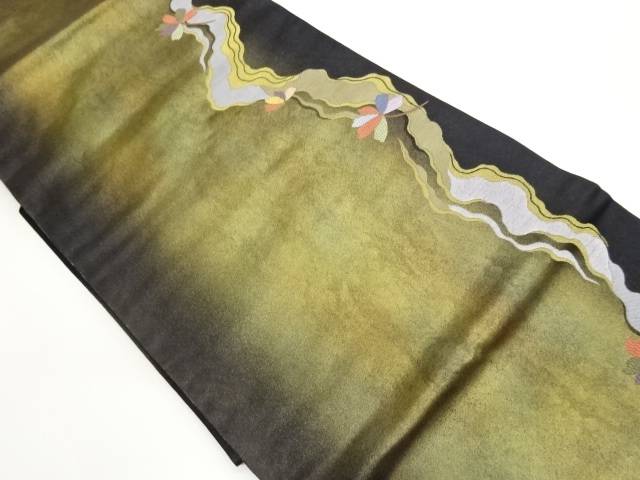 引箔道長取に花模様織出し名古屋帯【中古】【着】【名古屋帯】｜Kimono-Shinei　２号店