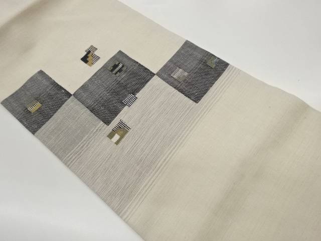 抽象四角模様織出し名古屋帯【中古】【着】【名古屋帯】 16,756円