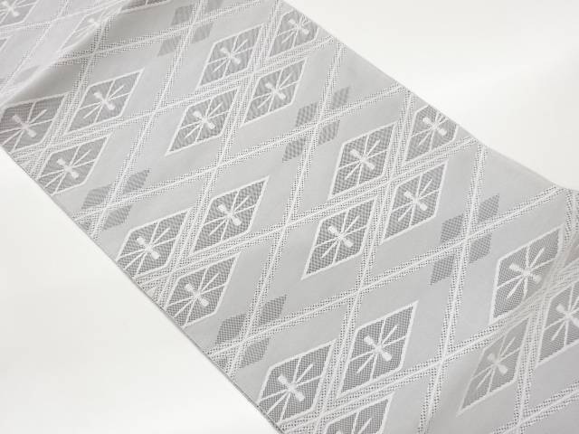 綴れ菱模様織出し名古屋帯【中古】【着】【名古屋帯】
