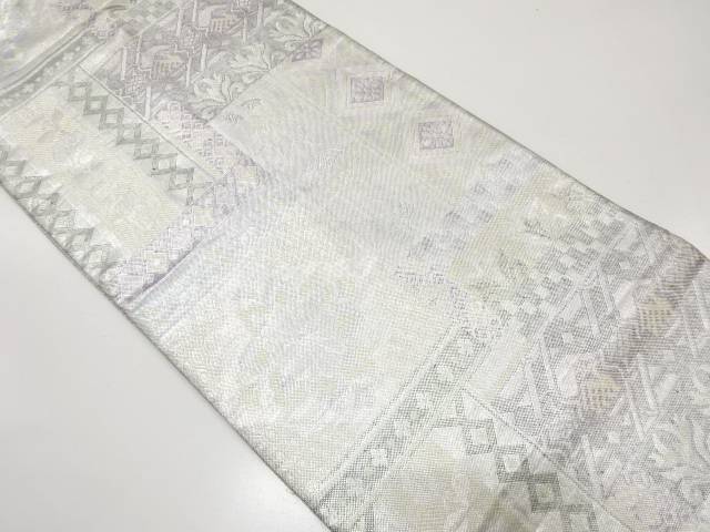 佐賀錦　花に古典柄織り出し　袋帯【中古】【着】【袋帯】