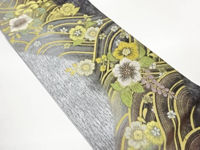 辻が花に波模様織出し袋帯【中古】【着】【袋帯】