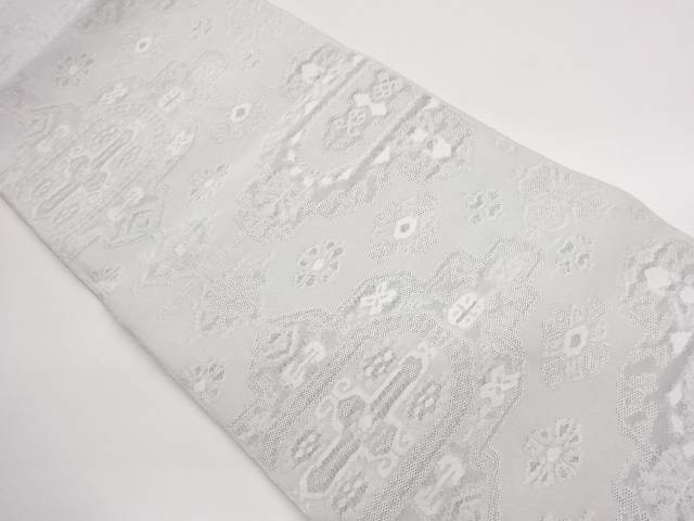 綴れ抽象花菱模様織出し名古屋帯【中古】【着】【名古屋帯】