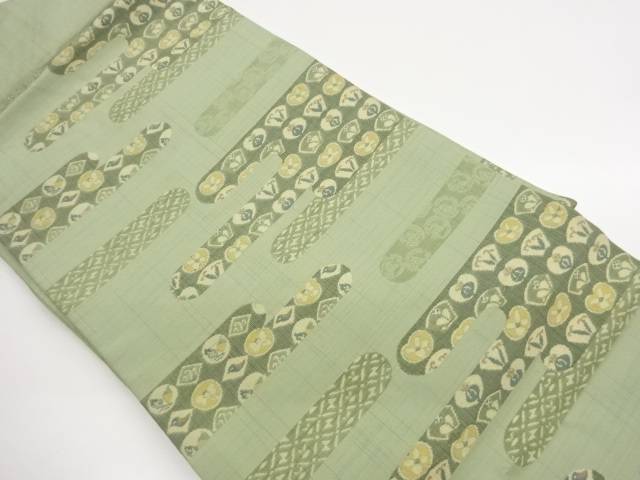 ヱ霞に鳥・草花模様織出し名古屋帯【中古】【着】【名古屋帯】｜Kimono-Shinei　２号店