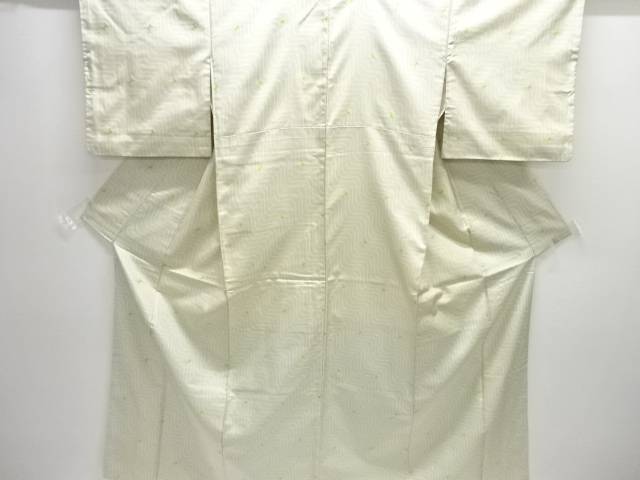 抽象模様織り出し西陣お召着物【中古】【着】【紬・お召し】