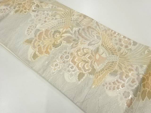 花鳥模様織出し袋帯【中古】【着】【袋帯】