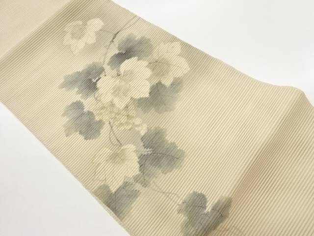作家物　絽綴れ金彩手描き葡萄模様名古屋帯【中古】【着】【名古屋帯】