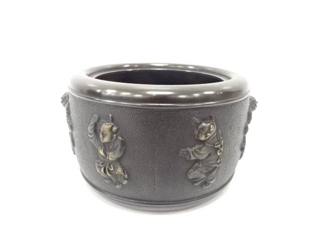 楽天市場】梅獅子文香炉 鉄製 0151香道 茶道 書道 煎茶道古道具 古民具