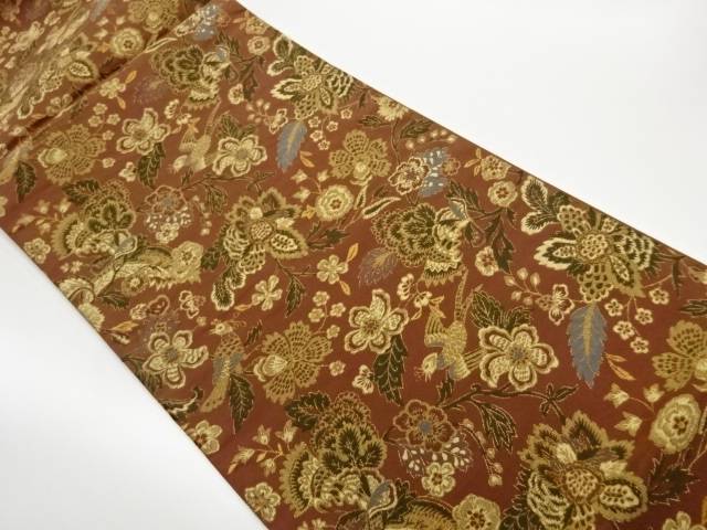 草花に鳥模様織出し袋帯【中古】【着】【袋帯】｜Kimono-Shinei　２号店