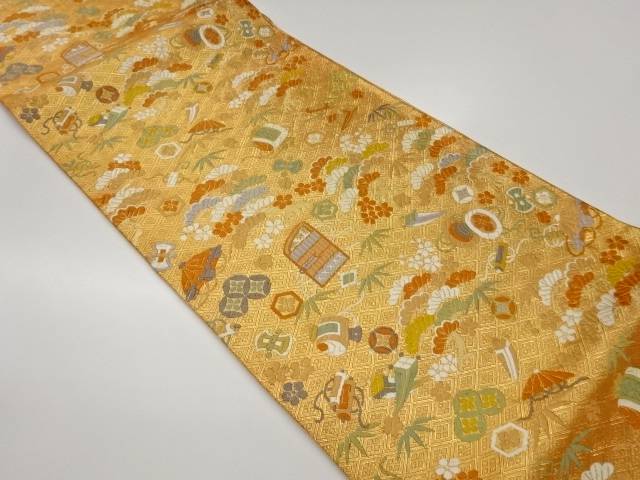 佐賀錦宝尽くしに松竹梅模様織出し袋帯【中古】【着】【袋帯】｜Kimono-Shinei　２号店
