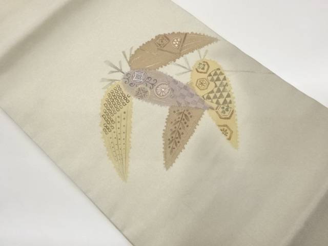 金彩笹に丸文・亀甲模様刺繍名古屋帯【中古】【着】【名古屋帯】｜Kimono-Shinei　２号店 13,032円