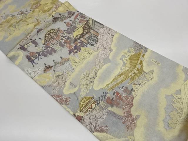 いづくら織物製　洛中洛外図織出し袋帯【中古】【着】【袋帯】｜Kimono-Shinei　２号店