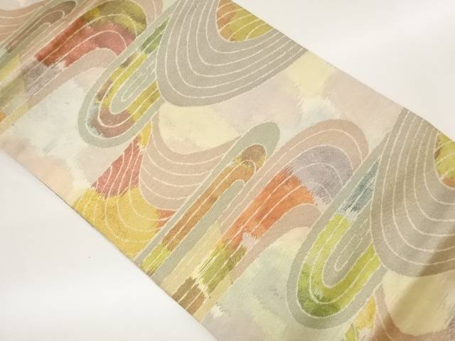流水模様織出し名古屋帯【中古】【着】【名古屋帯】