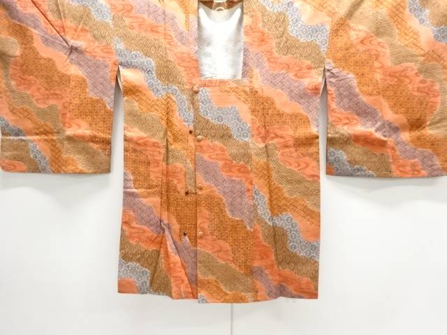 未使用品　霞取りに古典柄道行コート【着】【コート・道中着】