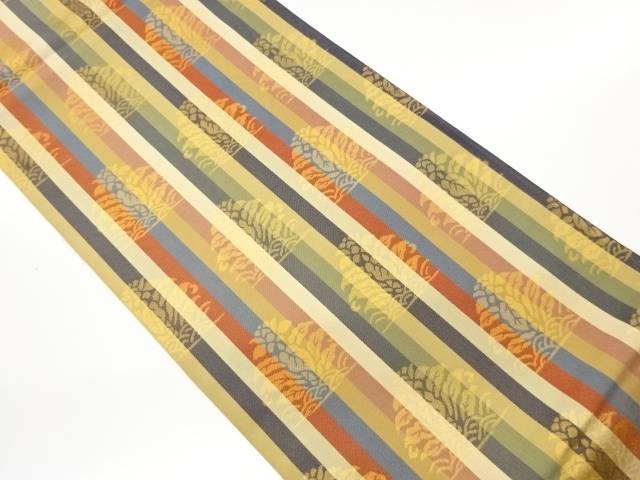 縞に鶏頭金襴模様織出し洒落袋帯【中古】【着】【袋帯】｜Kimono-Shinei　２号店 12,851円