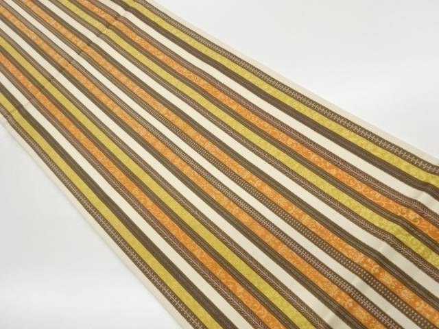 縞に唐草模様織出し全通袋帯【中古】【着】【袋帯】｜Kimono-Shinei　２号店
