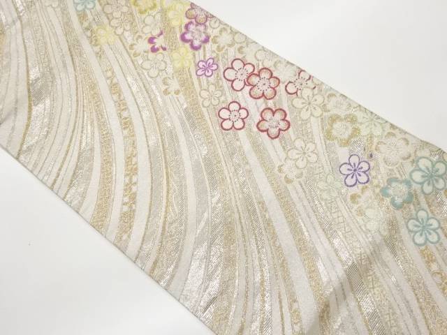 曲線に梅模様織出し袋帯【中古】【着】【袋帯】