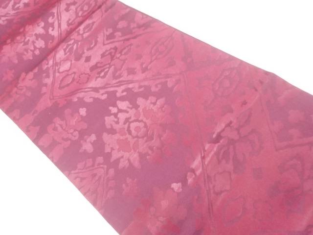 草花模様織出し袋帯【中古】【着】【袋帯】