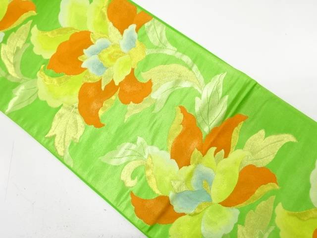 唐花模様織り出し　袋帯【中古】【着】【袋帯】