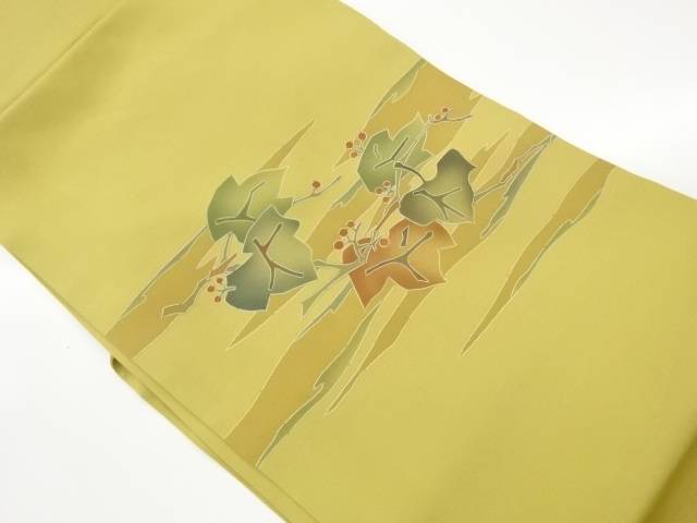 塩瀬抽象南天模様名古屋帯【中古】【着】【名古屋帯】